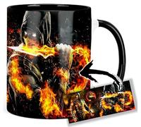 MasTazas Mortal Kombat Scorpion Tasse Ceramique Intérieure et Poignée Noire Mug
