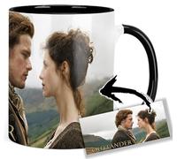 MasTazas Outlander Sam Heughan Caitriona Balfe B Tasse Ceramique Intérieure et Poignée Noire Mug