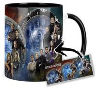 MasTazas Stargate SG -1 Stargate Atlantis Stargate Universe Tasse Ceramique Intérieure et Poignée Noire Mug