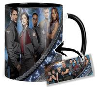 MasTazas Stargate SG -1 Stargate Atlantis Tasse Ceramique Intérieure et Poignée Noire Mug