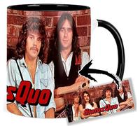 MasTazas Status Quo Rick Parfitt Francis Rossi Tasse Ceramique Intérieure et Poignée Noire Mug