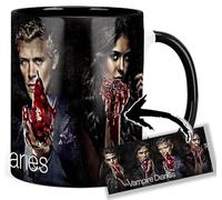 MasTazas The Vampire Diaries Ian Somerhalder Paul Wesley Nina Dobrev Joseph Morgan B Tasse Ceramique Intérieure et Poignée Noire Mug