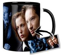 MasTazas The X-Files David Duchovny Gillian Anderson B Tasse Ceramique Intérieure et Poignée Noire Mug
