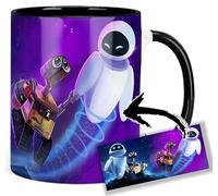 MasTazas Wall-E & Eve Tasse Ceramique Intérieure et Poignée Noire Mug