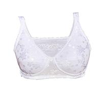 Mastectomy Soutien-gorge à poches pour formes de poitrine en silicone confortable 503 (90B, Blanc)