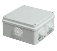 MASTER. Boîte de dérivation étanche IP55 en ABS gris Ral 7035 avec trous passe-câble 10 x 10 cm, 100 x 100 cm, résistance mécanique 6J, à visser, traditionnelle, avec borniers et rail DIN inclus