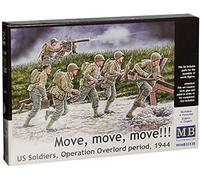 Master Box Models"Move, Move, Move!!!" U.S. Soldiers 1944 Operation Overlord Period 7 Figures Set (1/35 Scale) []