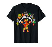 Master Builder Kids Building Blocks Brick Toys Birthday Boys T-Shirt
