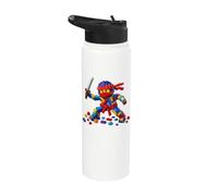 Master Builder Ninja Building Blocks Brick Builders Toys Kid Stainless Steel Insulated Water Bottle