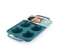 Master Chef Junior - Moule pour 6 muffins avec poignées en silicone bleu dinde - Antiadhésif et pratique