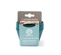 Master Chef Junior - Set de moules en silicone pour muffins classiques, 8 pièces, bleu paon, anti-adhésif