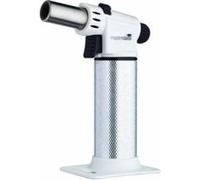 MasterCraft Chalumeau, Chalumeau De Cuisine Rechargeable, Flamme Réglable Anti-Éblouissement, Design Métallique Antidérapant, Argent/Noir/Rouge