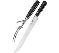 Master Class KCCARVSETBLK Set de 2 Couteau, Argent/Noir