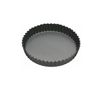 MasterClass - Plat à tarte et à quiche antiadhésif avec PTFE, PFOA et BPA non collant, robuste en acier au carbone cannelé d'une épaisseur de 1 mm, rond 25 cm (10"), gris