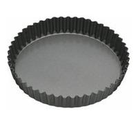 MasterClass - Plat à tarte et à quiche antiadhésif avec PTFE, PFOA et BPA non collant, robuste en acier au carbone cannelé d'une épaisseur de 1 mm, rond 25 cm (10"), gris