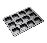 MASTER CLASS PLAQUE À GÂTEAU 12 MOULES CARRÉS ANTI-ADHÉSIF 34 X 26 CM G