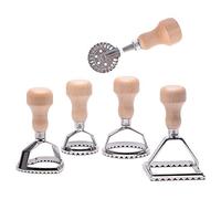 MASTER FENG Coupeurs de Ravioli, Emporte Piece Ravioli en Bois Poignée et Bord à Roulette à Pâte Ustensiles pour Pâtes - Lot de 4