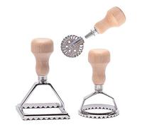 MASTER FENG MF-146 Emporte-pièce pour raviolis avec roue, moule avec poignée en bois et bord cannelé, presse à pâtes