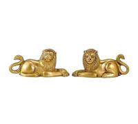 Master Flame Vastu Shastra Figurines de lion en laiton, statues décoratives Feng Shui, sculptures traditionnelles d'animaux décoratives pour la maison, paire en métal de 330 g (idole de lion en laiton