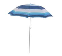 Master Grill&Party Parasol de 180 cm de diamètre, parasol de plage, parasol de balcon, Rayures blanches, bleues et bleu marine, grand