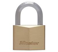 Master Lock Cadenas à clé 1165EURD, laiton massif, anse hexagonale, doré, 9,1×6×2,6 cm, 4 clés