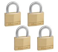 Master Lock 140Q Lot de 4 cadenas à clés identiques, laiton, argent, lot de 4