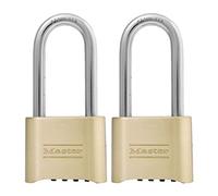 Master Lock 175LHEC2 Lot de 2 cadenas à combinaison Doré