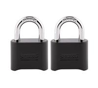 Master Lock Lot de 2 cadenas à combinaison, pour l'intérieur et l'extérieur, cadenas à code résistant aux intempéries, 178EC2, noir