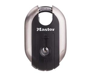 Master Lock 189EURD Cadenas à Clé avec Anse Protégée, Gris, 9,9 x 4,9 x 2,6 cm