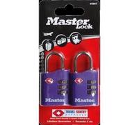 Master Lock Cadenas à combinaison RY92815 – Lot de 2 pour bagages TSA agréés, multicolores 30 mm