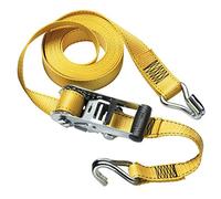 Master Lock 3058EURDAT Sangle d'Arrimage avec Crochets J et Cliquet, Jaune, 4,5m x 35mm Sangle