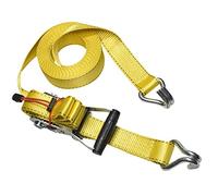 Master Lock 3059EURDAT Sangle d'Arrimage avec Crochets J et Cliquet, Jaune, 8,25m x 35mm Sangle