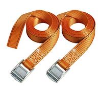 Master Lock 3210EURTAT Sangle Valise avec Boucle en Zamak, Orange, 2,50m x 25mm sangle, Pack de 2