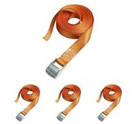 Master Lock 3212EURDAT Sangle Valise avec Boucle en Zamak, Orange, 5m x 25mm Sangle (Lot de 4)
