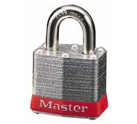 Master Lock 3RED N ° 3 de sécurité verrouillage Cadenas, corps en acier, Rouge Bumper
