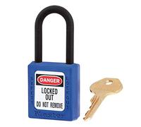 Master Lock 406BLU Cadenas de Consignation en Thermoplastique Diélectrique pour Installations Electriques, Bleu, Anse 3,8 x 2 cm