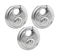 Master Lock 40TRI Lot de 3 cadenas à disque en acier inoxydable avec corps de 7,5 cm de large