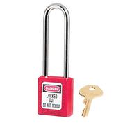 Master Lock 410LTRED Cadenas de Consignation en Thermoplastique pour Installations Mécaniques, Rouge, Anse 7,6 x 2 cm