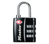 Master Lock 4680EURDBLK Cadenas à Combinaison TSA, Noir, 5,5 x 3 x 2,6 cm