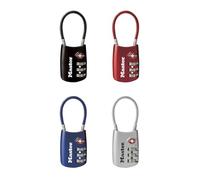 Master Lock 4688D Lot de 4 cadenas à bagages par câble accepté par la TSA, la couleur peut varier