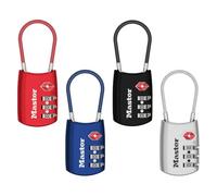 Master Lock 4688D Lot de 4 cadenas à bagages par câble accepté par la TSA, la couleur peut varier
