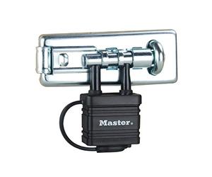 Master Lock 471EURD Pack Comprenant un Moraillon de Porte et un Cadenas d'Extérieur à Clé