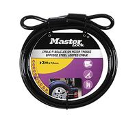 Master Lock 49EURD Câble à Boucle en Acier tressé 3 m x 10 mm Noir