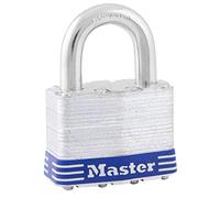 Master Lock 5EURD Cadenas en Acier Laminé à Clé, Gris, 7,4 x 5,1 x 3,3 cm