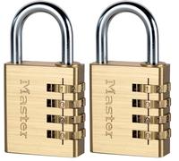 Master Lock 604EURD Cadenas à combinaison aluminium finition laiton 40 mm Anse 26 mm Or (Lot de 2)