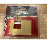 Master Lock - Cadenas à clé 607EURD - Laiton massif 76 mm, anse Ø11 x H14 mm, 5 goupilles