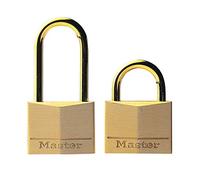 Master Lock 635EURD Lot 2 Cadenas à Clé avec Anse et Corps en Laiton, Doré, 4,7 x 3,4 x 1,2 cm