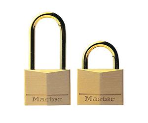 Master Lock 635EURD Lot 2 Cadenas vec Anse et Corps en Laiton, Doré, 4,7 x 3,4 x 1,2 cm
