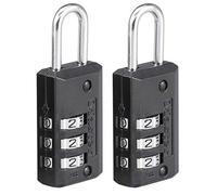 Master Lock Cadenas à combinaison 646EURT – Pack de 2, corps en zinc, noir, 6,3 x 2 x 1 cm