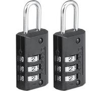 Master Lock Cadenas à combinaison 646EURT – Pack de 2, corps en zinc, noir, 6,3 x 2 x 1 cm